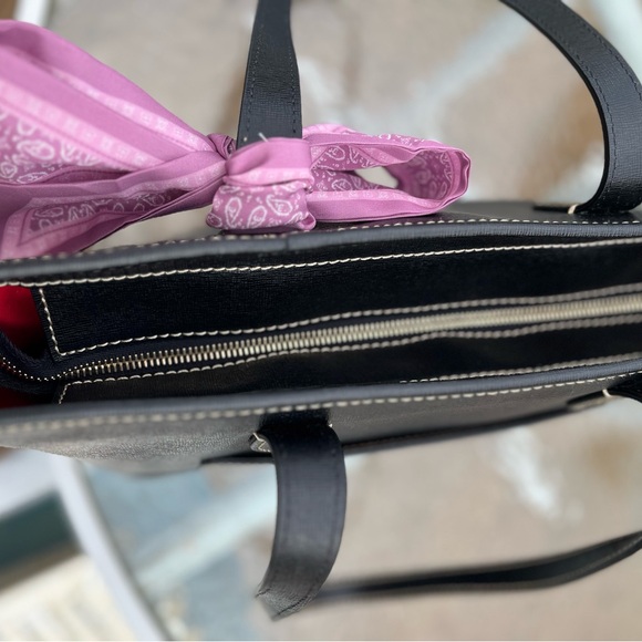 Dooney & Bourke Black Tote with Pink Twilly - Picture 4 of 6
